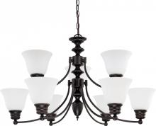 Nuvo 60/3361 - 9-Light 2-Tier Large Chandelier in Mahogany Bronze Finish with Frosted Glass and (9) 13W GU24 Lamps