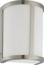 Nuvo 60/3801 - 1-Light Wall Sconce in Brushed Nickel Finish with White Satin Glass and (1) 13W GU24 Lamp Included