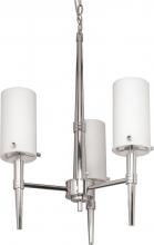 Nuvo 60/3863 - Jet ES - 3 Light 14 " Chandelier w/ Satin White Glass - (3) 13w GU24 Lamps Included