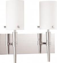 Nuvo 60/3867 - 2-Light Vanity Fixture in Polished Chrome Finish with White Opal Glass and (2) 13W GU24 Lamps