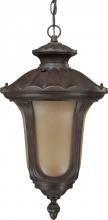 Nuvo 60/3908 - 1-Light Outdoor Hanging Lantern with Photocell in Fruitwood Finish with Sienna Glass and (1) 18W