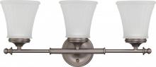 Nuvo 60/4013 - 3-Light Vanity Light Fixture in Aged Pewter Finish with Frosted Etched Glass