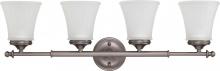 Nuvo 60/4014 - 4-Light Vanity Light Fixture in Aged Pewter Finish with Frosted Etched Glass