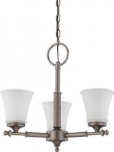 Nuvo 60/4016 - 3-Light Small Chandelier in Aged Pewter Finish with Frosted Etched Glass