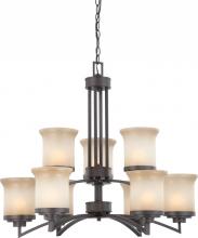 Nuvo 60/4129 - Harmony - 9 Light Two Tier Chandelier w/ Saffron Glass