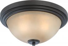 Nuvo 60/4131 - 2-Light Flush Mount Lighting Fixture in Dark Chocolate Bronze Finish with Saffron Glass