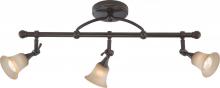 Nuvo 60/4174 - 3-Light Fixed Track Lighting Fixture in Vintage Bronze Finish with Auburn Beige Glass and (3) 50W