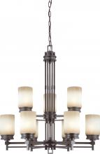 Nuvo 60/4609 - Wright - 9 Light Chandelier w/ Amaretto Glass