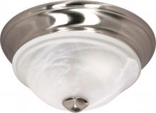 Nuvo 60/461 - 2-Light Small Dome Flush Mount Lighting Fixture in Brushed Nickel Finish with Alabaster Glass and