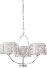 Nuvo 60/4624 - Harlow - 3 Light Chandelier with Slate Gray Fabric Shades - Polished Nickel Finish