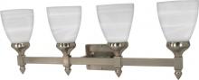 Nuvo 60/469 - 4-Light Wall Mounted Vanity Fixture in Brushed Nickel Finish with Alabaster Glass and (4) 13W GU24