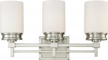 Nuvo 60/4703 - 3-Light Vanity Light Fixture in Brushed Nickel Finish with White Satin Glass