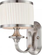 Nuvo 60/4731 - Candice - 1 Light Vanity with Pleated White Shade - Brushed Nickel Finish