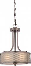 Nuvo 60/4786 - Fusion - 3 Light Pendant w/ Russet Glass