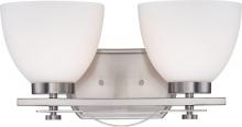 Nuvo 60/5012 - 2-Light Wall Mounted Vanity Light in Brushed Nickel Finish with Frosted Glass