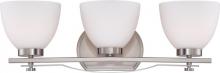 Nuvo 60/5013 - 3-Light Wall Mounted Vanity Light in Brushed Nickel Finish with Frosted Glass