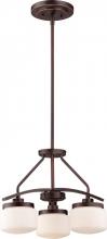 Nuvo 60/5127 - 3-Light Chandelier in Russet Bronze with Etched Opal Glass