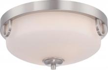 Nuvo 60/5296 - 2-Light Flush Mount Light Fixture in Brushed Nickel Finish with Etched Opal Glass