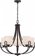 Nuvo 60/5395 - 5-Light Chandelier in Georgetown Bronze Finish with Etched Opal Glass