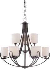 Nuvo 60/5399 - 9-Light 2-Tier Chandelier in Georgetown Bronze Finish with Etched Opal Glass