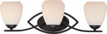 Nuvo 60/5463 - 3-Light Vanity Light Fixture in Textured Black Finish with Etched Opal Glass