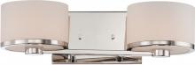 Nuvo 60/5472 - Celine - 2 Light Vanity with Satin White Glass - Polished Nickel Finish