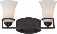 Nuvo 60/5582 - 2-Light Vanity Light Fixture in Sudbury Bronze Finish with Satin White Glass