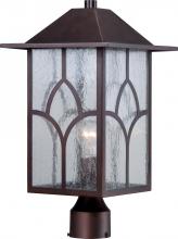 Nuvo 60/5645 - Stanton - 1 Light - Post Lantern with Clear Seed Glass - Claret Bronze Finish Finish