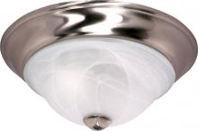 Nuvo 60/587 - 2-Light Medium Dome Flush Mount Ceiling Light Fixture in Brushed Nickel Finish with Alabaster Glass