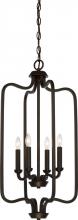 Nuvo 60/5900 - Willow - 4 Light Caged Pendant - Aged Bronze Finish