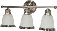 Nuvo 60/624 - Palladium - 3 Light - 22" - Vanity - with Satin Frosted Glass Shades