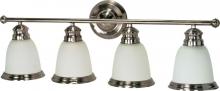 Nuvo 60/625 - Palladium - 4 Light - 31" - Vanity - with Satin Frosted Glass Shades