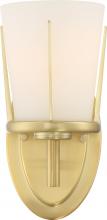 Nuvo 60/6531 - Serene - 1 Light Wall Sconce with Satin White Glass - Natural Brass Finish