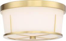 Nuvo 60/6537 - Serene - 2 Light Flush Mount with Satin White Glass - Natural Brass Finish