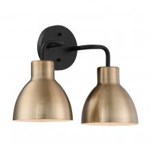 Nuvo 60/6792 - Sloan - 2 Light Vanity - Matte Black and Burnished Brass Finish