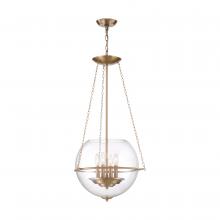 Nuvo 60/6943 - Odyssey - 4 Light Pendant - with Clear Glass - Vintage Brass Finish