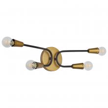 Nuvo 60/7730 - Isle; 4 Light Vanity; Candelabra Base; 60 Watt; Black And Natural Brass Finish