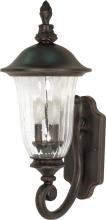 Nuvo 60/975 - Parisian - 2 Light - 22" - Wall Lantern - Arm Up with Fluted Seed Glass