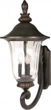 Nuvo 60/977 - Parisian - 3 Light - 29" - Wall Lantern - Arm Up with Fluted Seed Glass