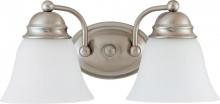 Nuvo 62/1122 - 2 Light - Empire LED 15" Vanity Wall Fixture - Brushed Nickel Finish - Frosted Glass - Lamps