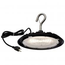 Nuvo 65/964 - 80 Watt; Hi-Pro Shop Light with Plug; 8" Dia.; 4000K; Black Finish; 120 Volt