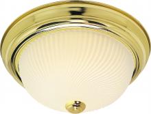 Nuvo SF76/096 - 2 Light - 11" - Flush Mount - Frosted Ribbed Swirl Glass