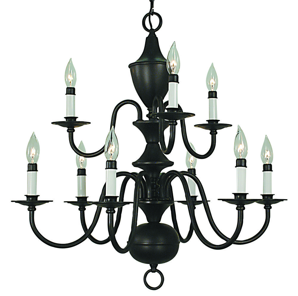 9-Light Matte Black Jamestown Dining Chandelier