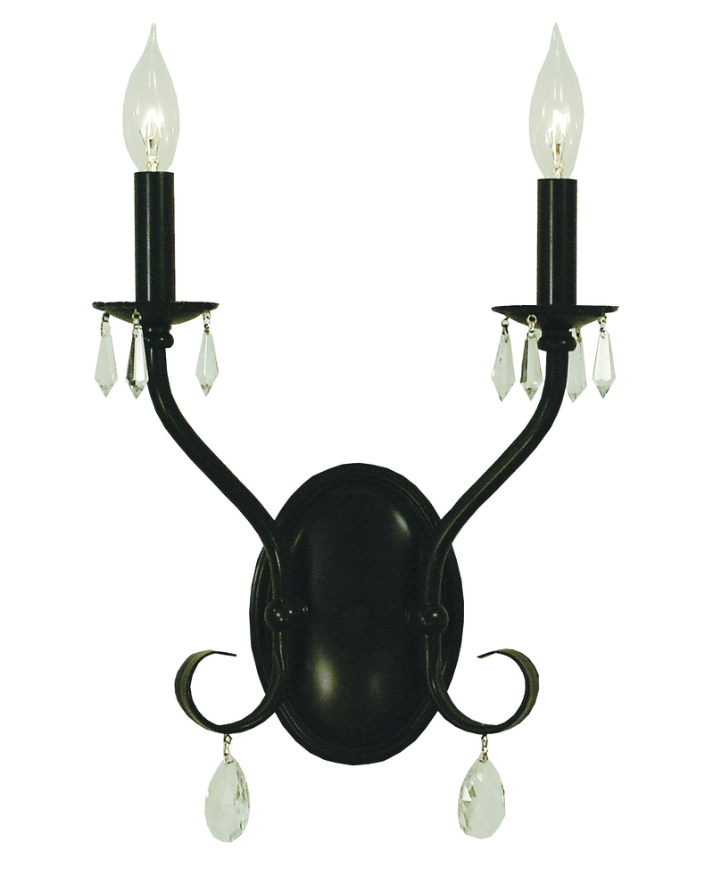 2-Light Matte Black Liebestraum Sconce