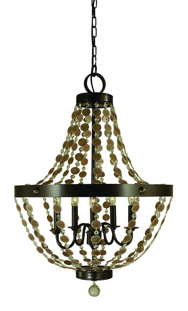 5-Light Mahogany Bronze Naomi Chandelier