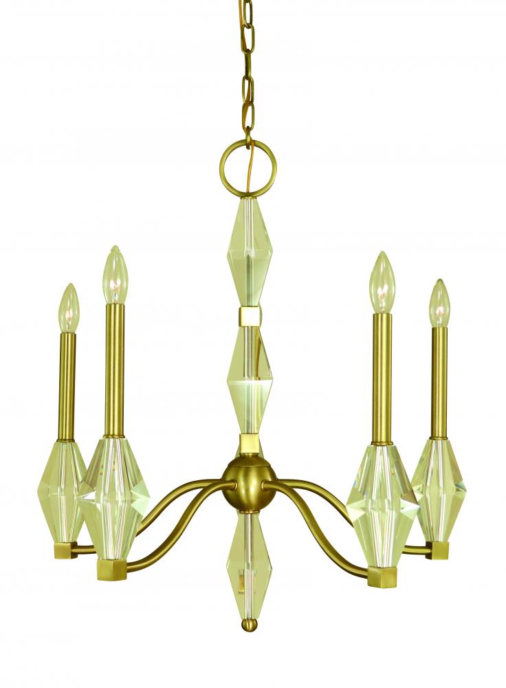 5-Light Brushed Brass Vivan Dining Chandelier