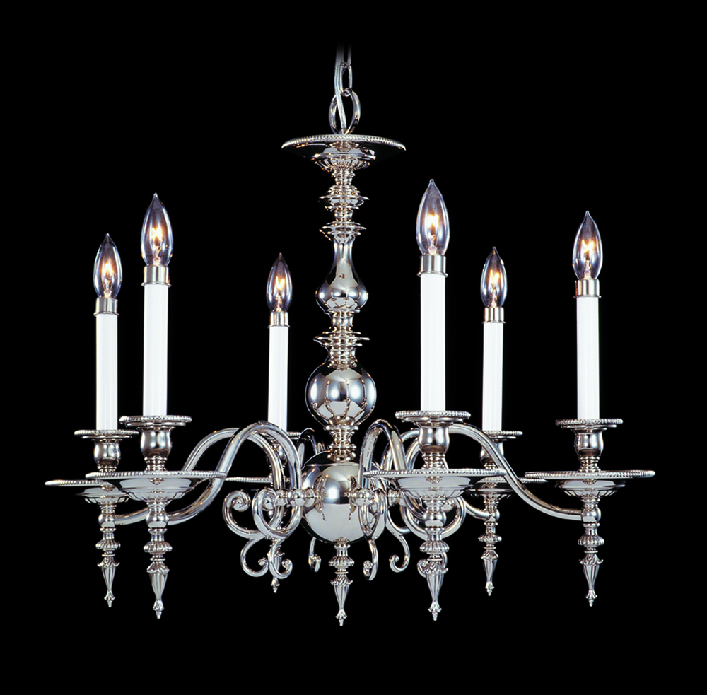 6-Light Polished Brass Kensington Dining Chandelier