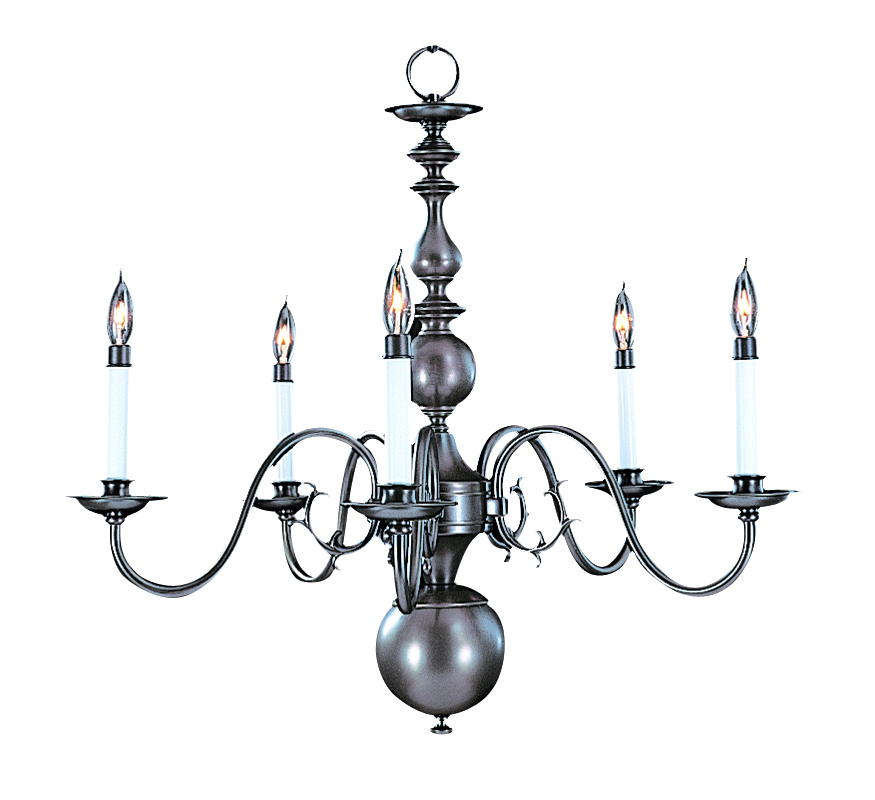 5-Light Polished Brass Jamestown Dining Chandelier