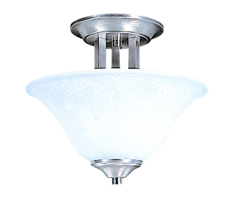 2-Light Brushed Stainless Bellevue Flush / Semi-Flush Mount