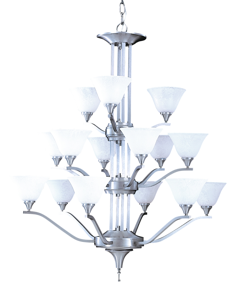 15-Light Brushed Stainless Bellevue Foyer Chandelier